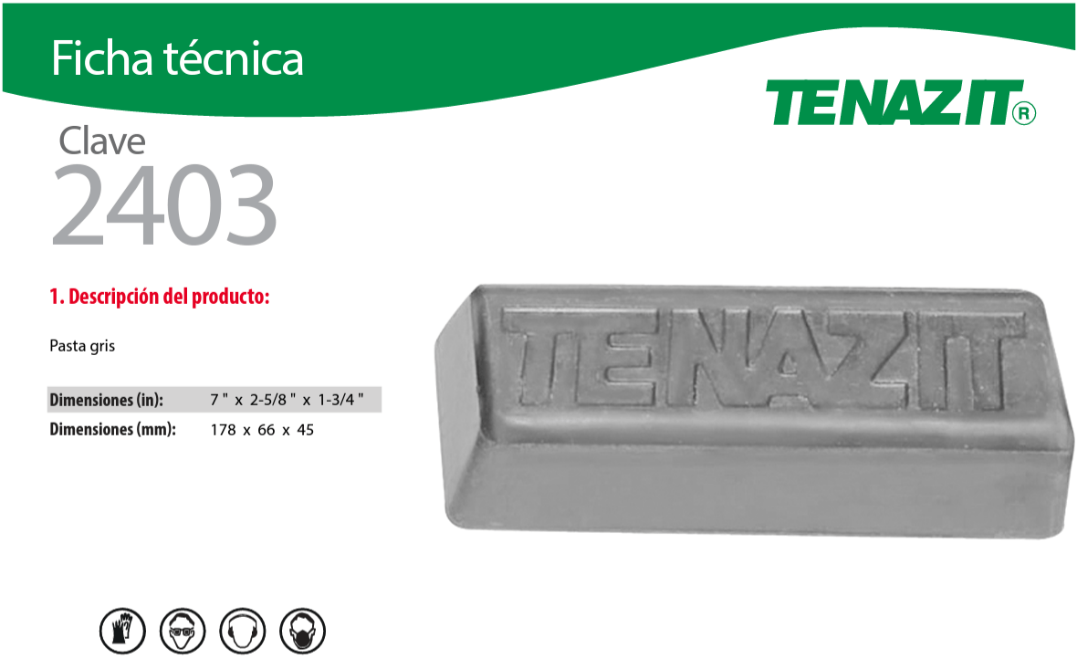 Austromex 2403 Tenazit 2403 Pasta para pulido de acero al carbón e inoxidable 7" Austromex AUSTROMEX