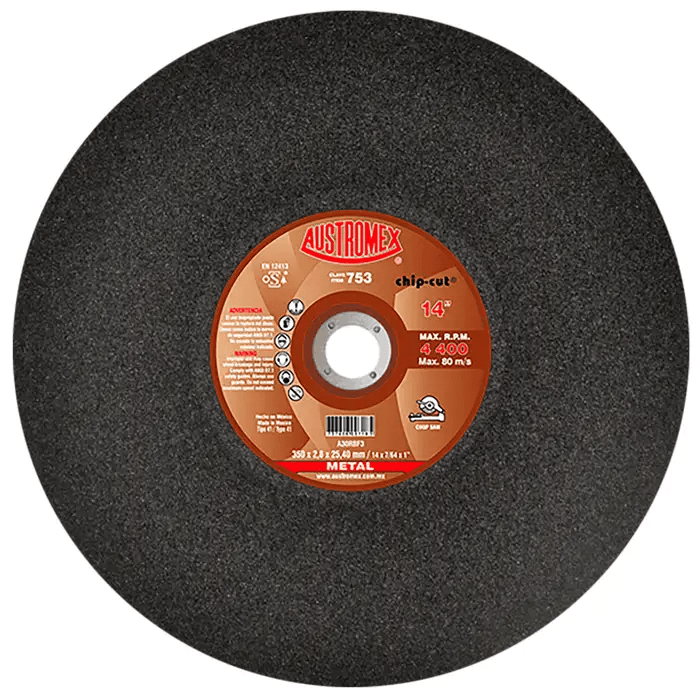 Austromex 753 Austromex 753 Disco para corte o ranurado de metal de 14" x 7/64" x 1" AUSTROMEX