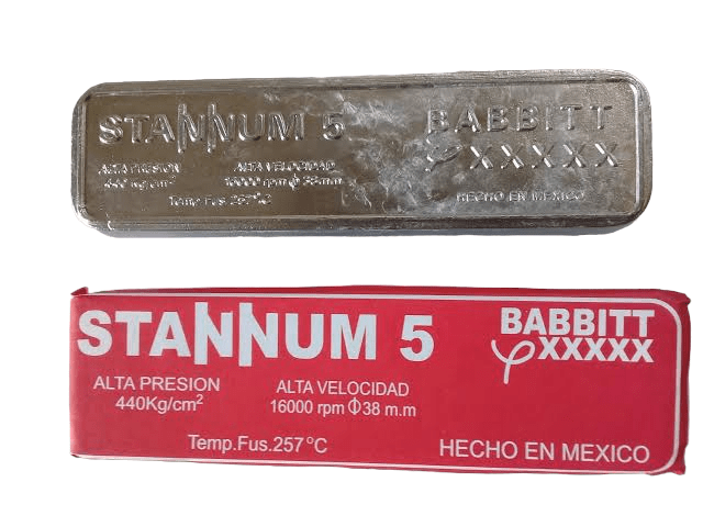 BABBITT 5X 1KG Metal Babbitt Estañado Clase 5x (Metal Antifriccion), 1 kilogramo MARINOS DEL GOLFO
