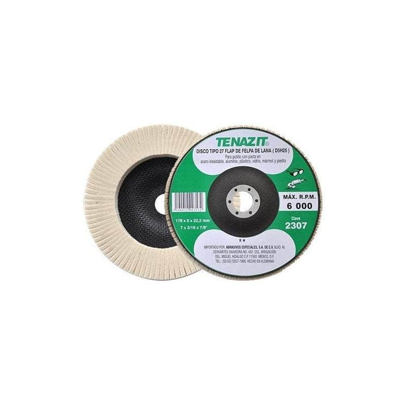 1 PIEZA-2307 Tenazit 2307, Disco Flap Felpa Tipo 27 D5h25, 7 Pulgadas New MARINOS DEL GOLFO