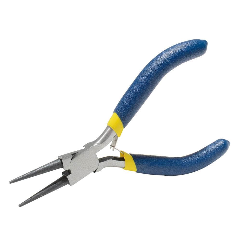 142224 Mini pinza con mango de vinil para electrónica de 4-15/16", punta redonda, cod.142224 Foy Foy