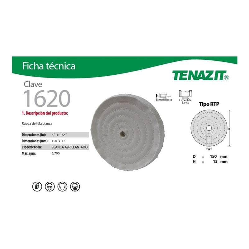 1620 Tenazit 1620 Rueda De Tela Para Abrillantado De 6 X 1/2 PuLG New MARINOS DEL GOLFO