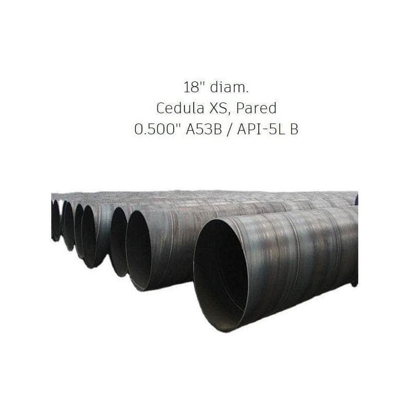 18PULG-CDXS Tubo Acero Carbon Con Costura Ext Biselados 18 Pulgadas Cdxs New MARINOS DEL GOLFO