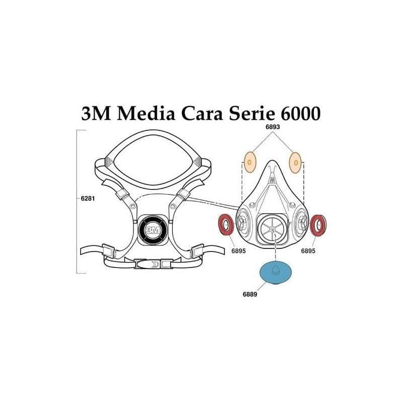 2 PIEZAS 3m 6895 Par De Empaques Externos Valvula Mascarillas 3m 3M
