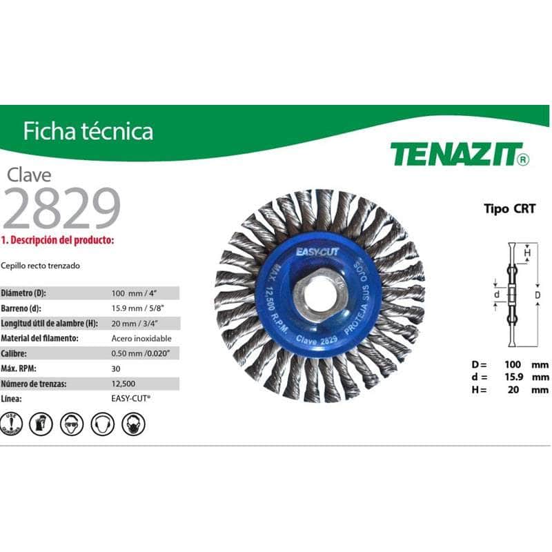 2829 Tenazit 2829 Cepillo Circular Inoxidable Trenzado De 4 PuLG New MARINOS DEL GOLFO