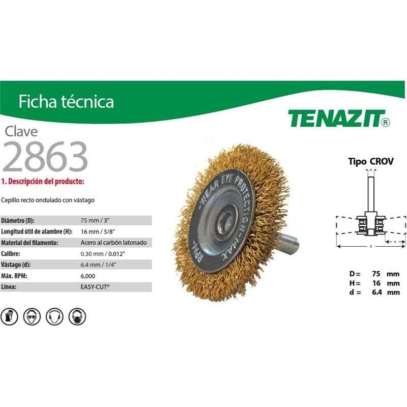 2863 Tenazit 2863 Cepillo Circular Ondulado Latonado 3 Pulgadas New MARINOS DEL GOLFO