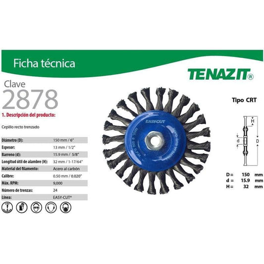 2878 Tenazit 2878 Cepillo Circular Alambre Trenzado De 6 Pulgadas New MARINOS DEL GOLFO