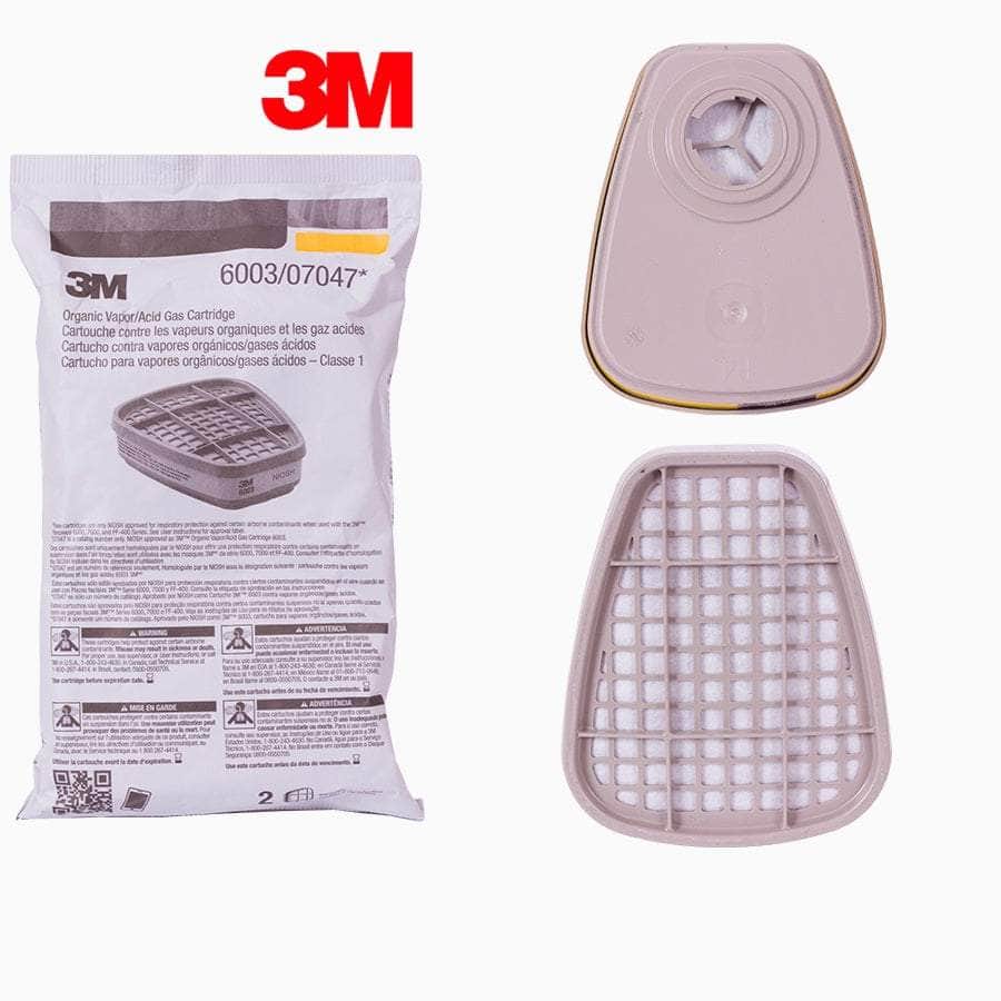 3M-6003 3M 6003, N95 Cartucho Vapor Orgánico Gas Ácido 07047, 70070316750, 1 Par 3M