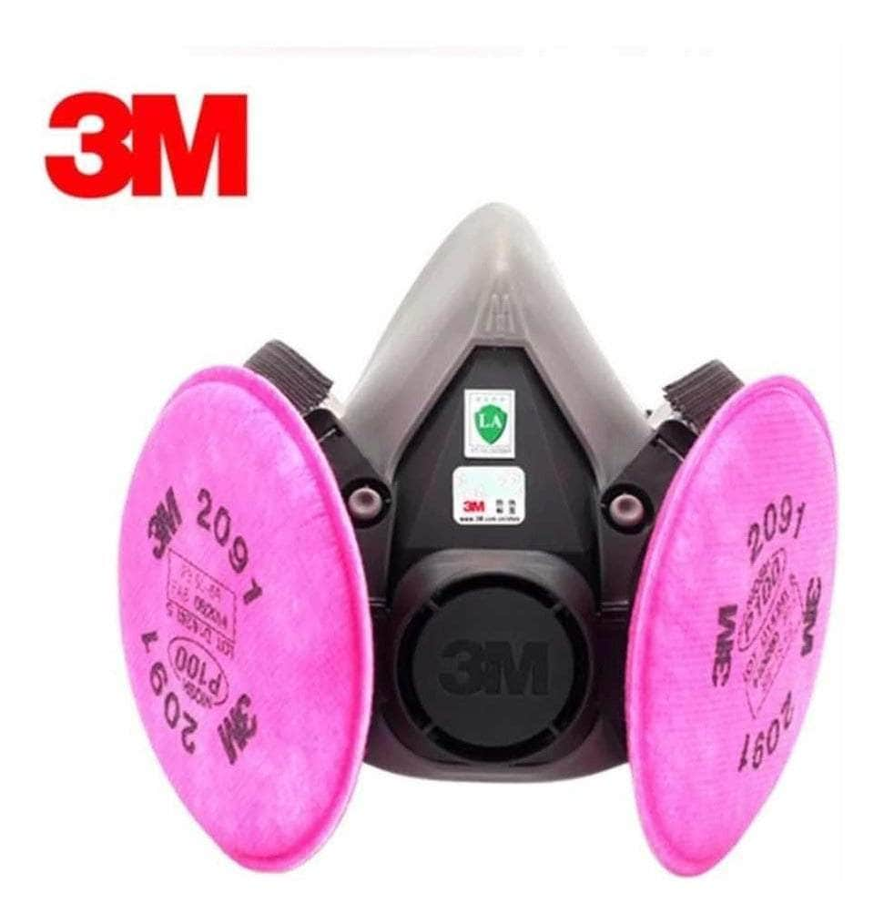 3M-6200+2091 3M 6200 Respirador media cara con par de filtros 3M 2091 3M