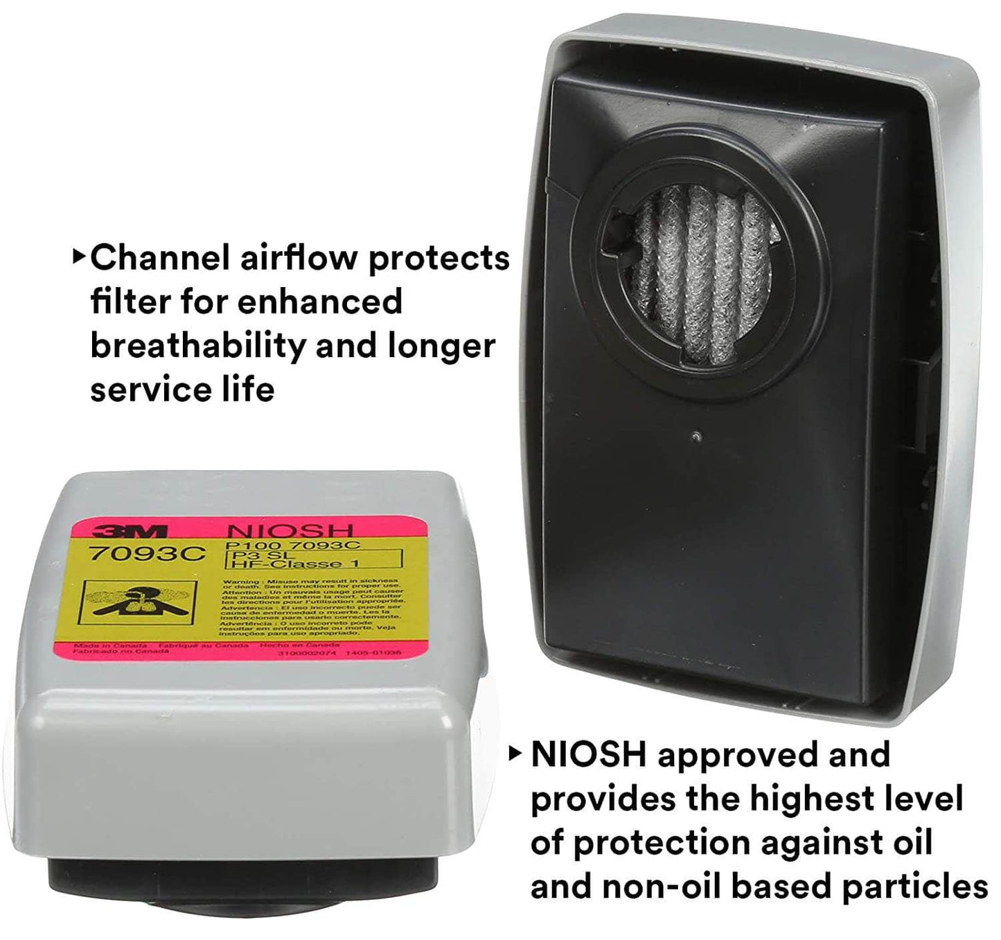 3M-7093C 3M 7093C Filtro Fluoruro de Hidrogeno P100 Vapor Organico y Gas Acido 3M