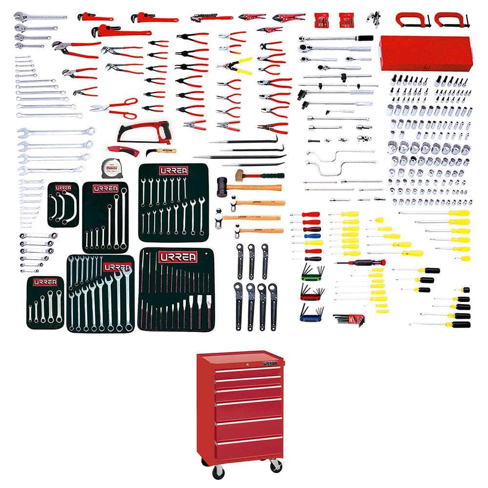 99621 Juego maestro industrial combinado 396 piezas, con gabinete EX27M6, cod. 99621 Urrea Urrea
