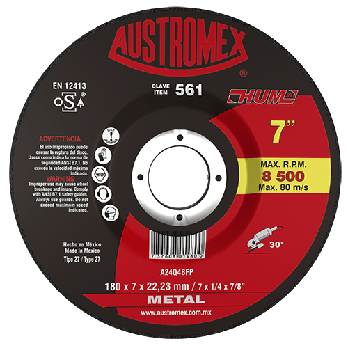 Austromex 561, Disco desbaste de 7" x1/4", HUM AUSTROMEX