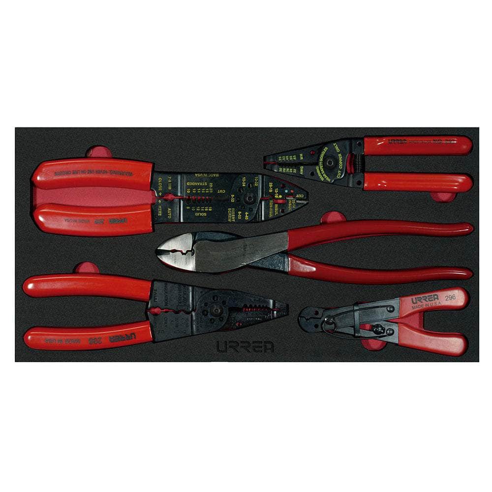 CH130 Juego de 5 pinzas pela cable, cod.CH130 Urrea Urrea