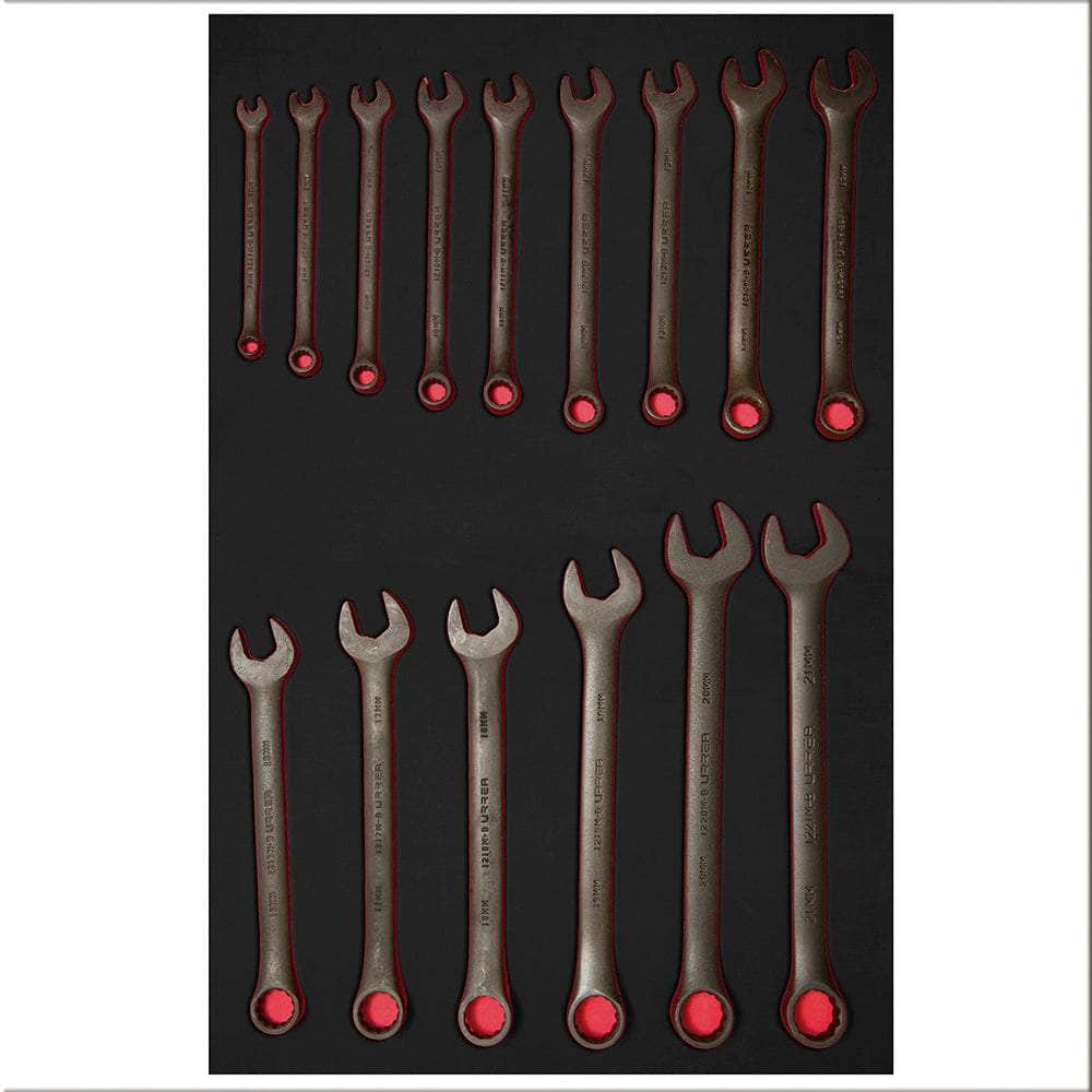 CH306 Juego de 15 llaves combinadas fosfatizadas métricas, cod.CH306 Urrea Urrea
