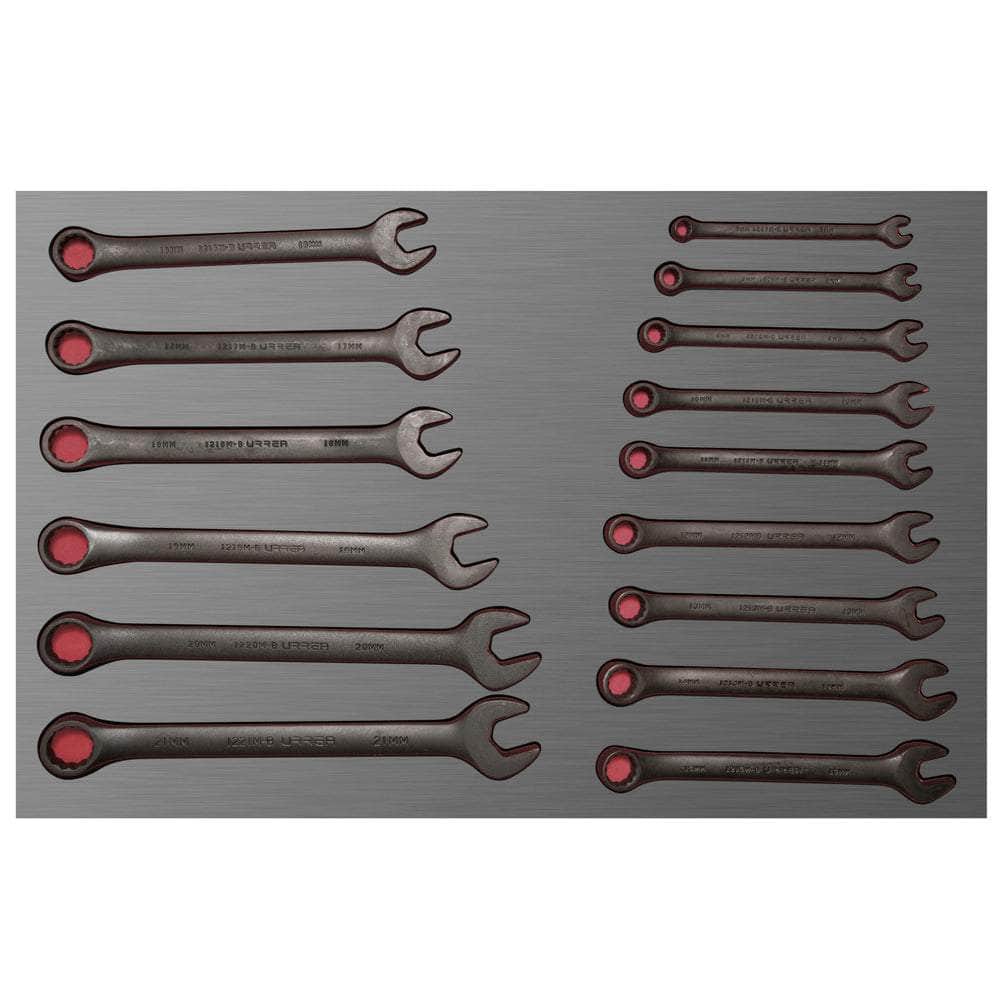 CH306L Juego de 15 llaves combinadas fosfatizadas métricas, 12 puntas, cod.CH306L Urrea Urrea