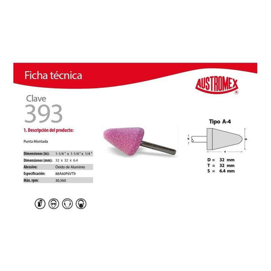 clave-393 Austromex Clave 393, Punta Montada Rosa Tipo A De 1-1/4 PuLG MARINOS DEL GOLFO