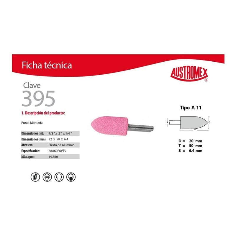 clave-395 Austromex Clave 395, Punta Montada Rosada Tipo A, 7/8 PuLG MARINOS DEL GOLFO