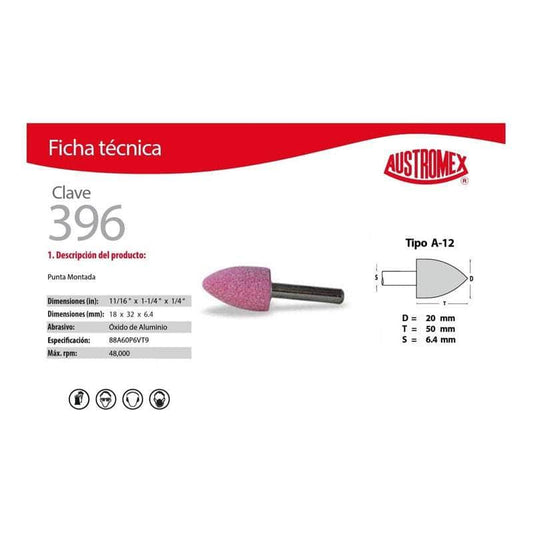 clave-396 Austromex Clave 396, Punta Montada Rosa Tipo A, 11/16 PuLG MARINOS DEL GOLFO