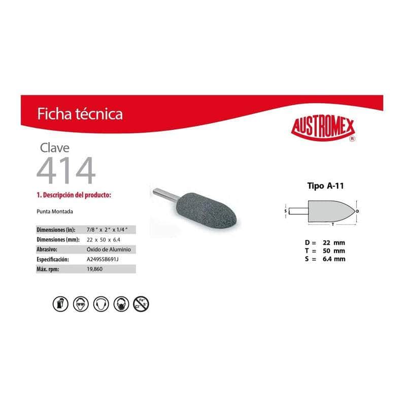 CLAVE-414 Austromex Clave 414, Punta Montada Cafe Tipo A, 7/8 Pulgada MARINOS DEL GOLFO