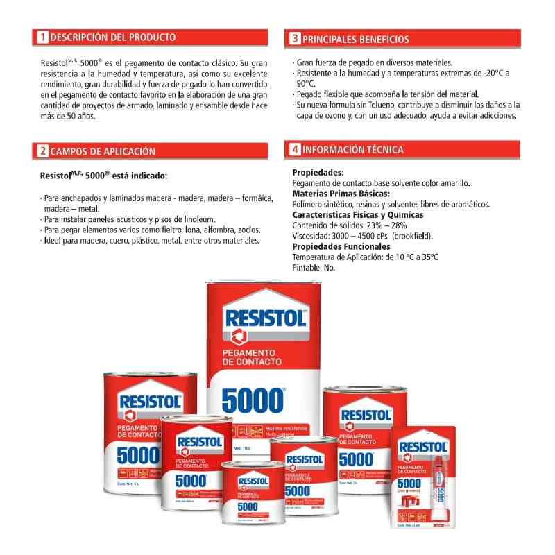 COSRD135 Resistol 5000 Amarillo De Contacto, Lata De 135ml GRUPO TMG