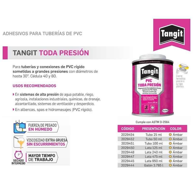 DE PTT06M Tangit Rosado Toda Presión De 125 Ml Cemento Para Pvc GRUPO TMG