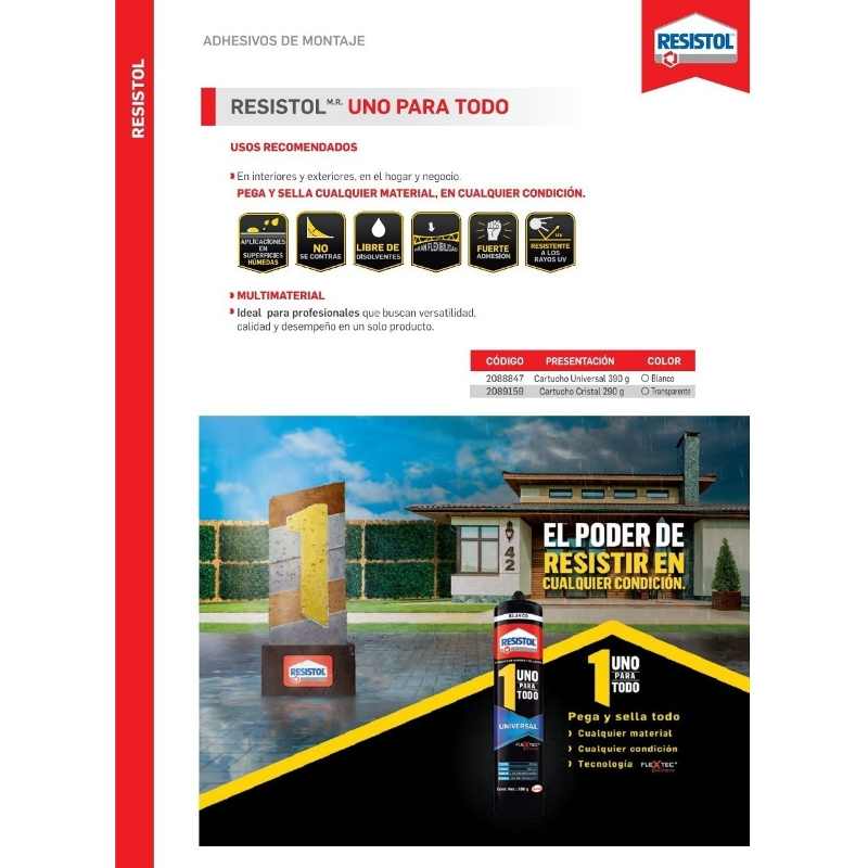 DORP02D Resistol Uno Para Todo Universal De 390grs, No Mas Clavos GRUPO TMG