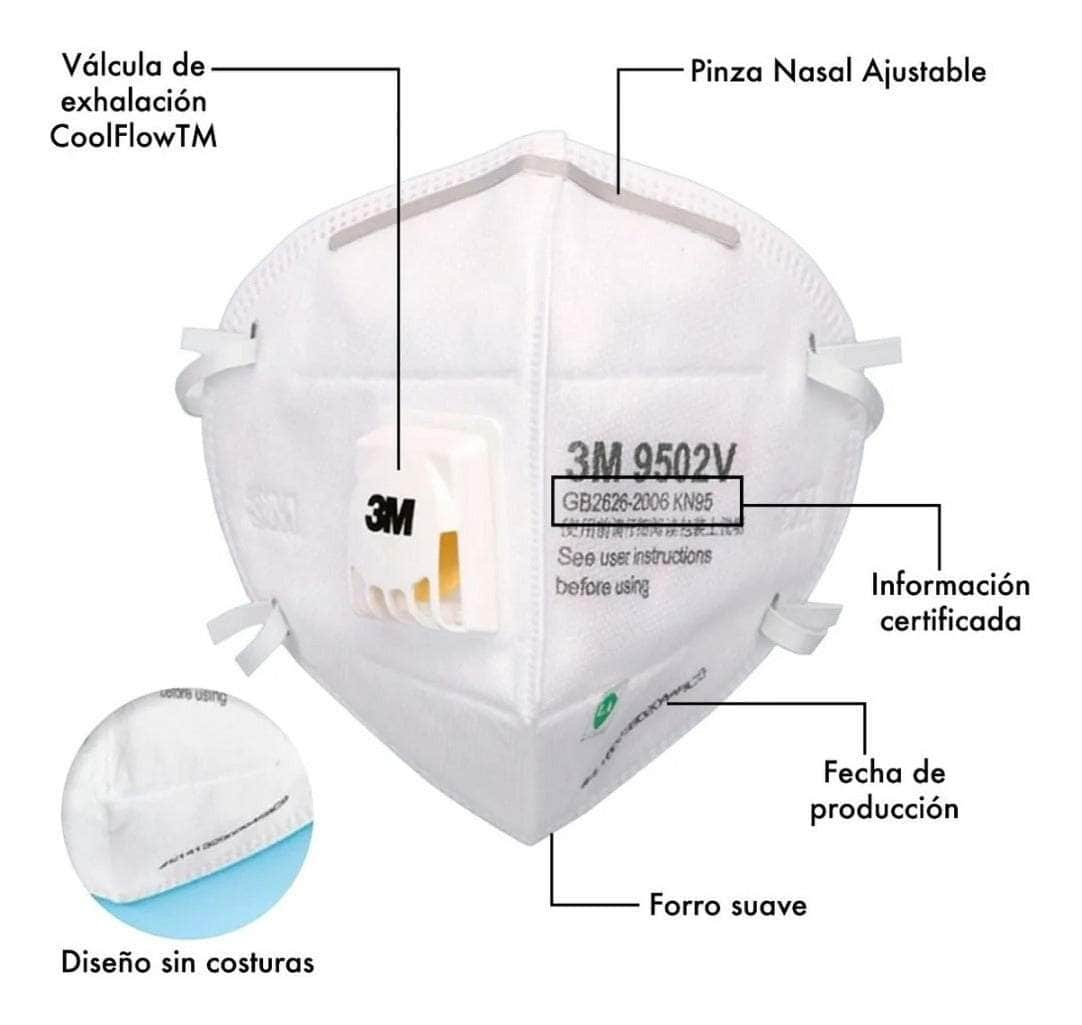 3M 9502V MASCARILLA , BOLSA DE 25 PZAS 3M