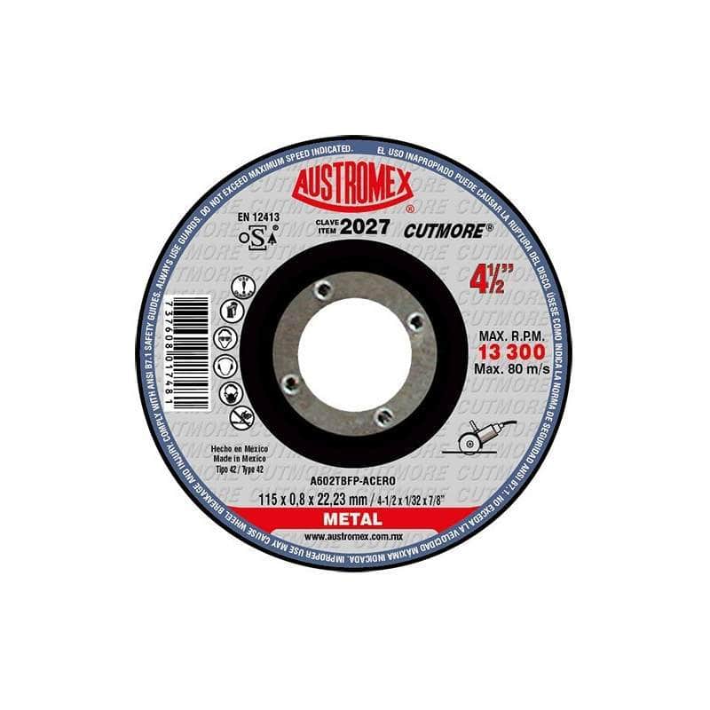 META DC09M Disco Para Corte De Metal De 4-1/2 X 1/32, Austromex 2027 GRUPO TMG