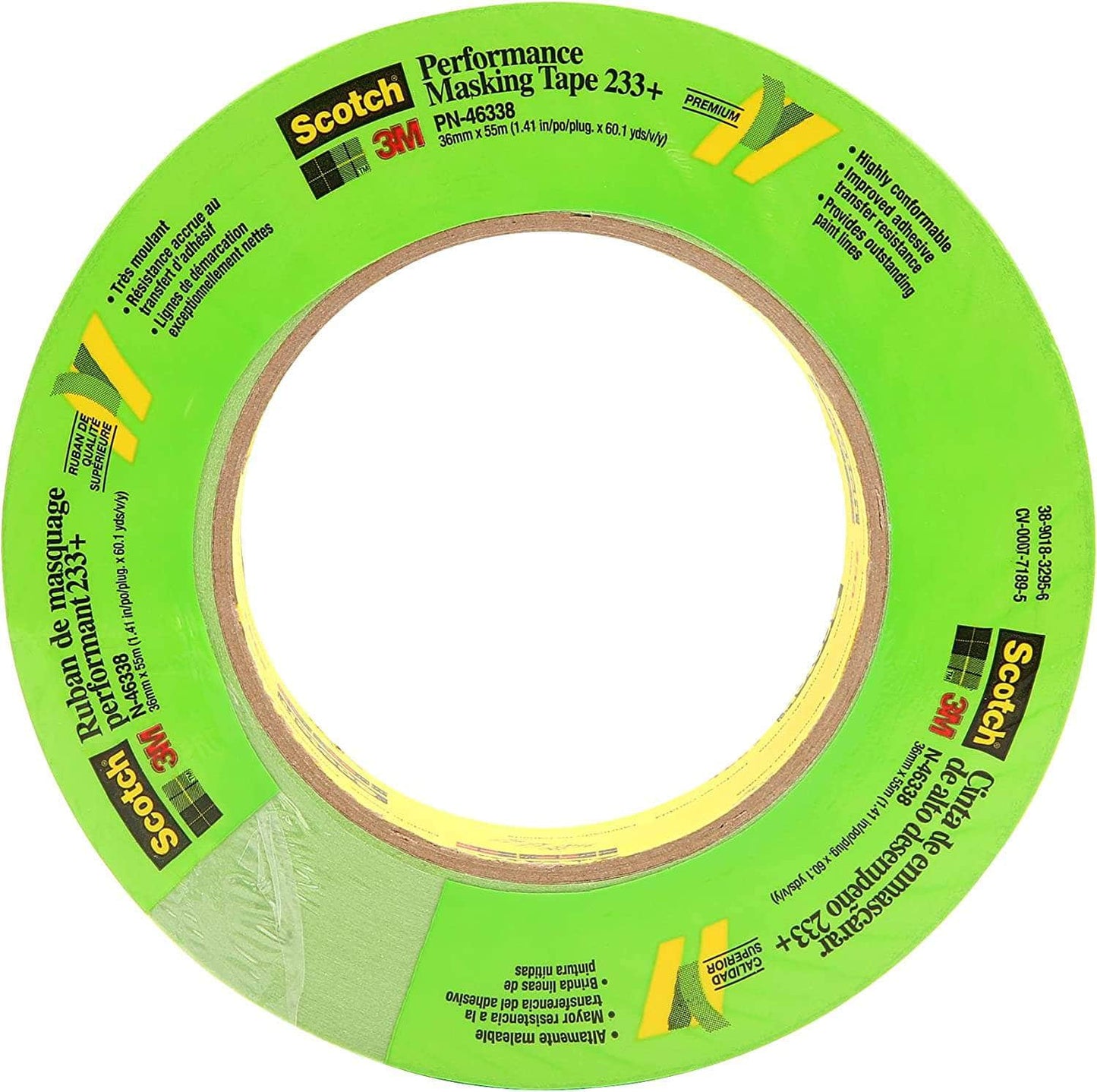 Q3M23336 3M® Scotch® Cinta de Enmascarar de Alto Rendimiento 233+ 36mm x 55m - Cod.Q3M23336 3M