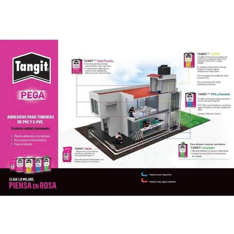 R TP09R Tangit Toda Presión De 50 Ml, Rosado, Cemento Para Pvc New GRUPO TMG