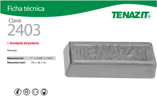 Austromex 2403 Tenazit 2403 Pasta para pulido de acero al carbón e inoxidable 7" Austromex AUSTROMEX
