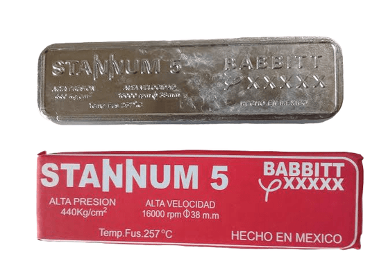 BABBITT 5X 1KG Metal Babbitt Estañado Clase 5x (Metal Antifriccion), 1 kilogramo MARINOS DEL GOLFO