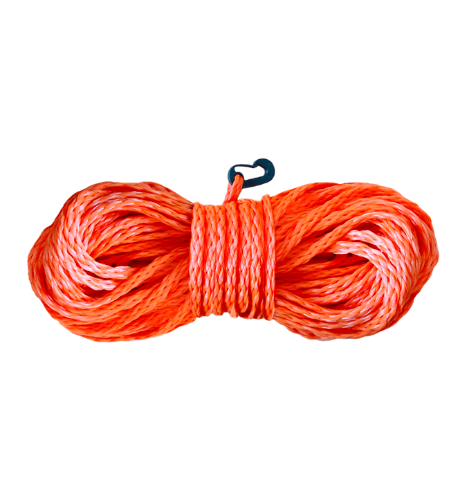 Rabiza para Aro Salvavida Flotante Naranja de 3/8" de 27.5 Metros con Mosqueton MARINOS DEL GOLFO