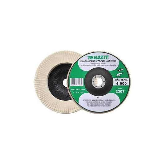 1 PIEZA-2307 Tenazit 2307, Disco Flap Felpa Tipo 27 D5h25, 7 Pulgadas New MARINOS DEL GOLFO