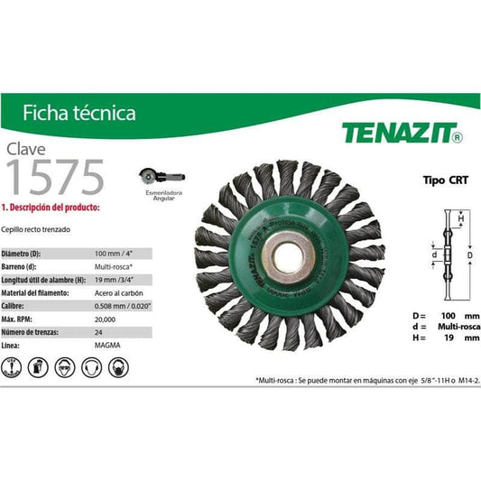 1575 Tenazit 1575 Cepillo Circular Alambre Trenzado De 4 Pulgadas New MARINOS DEL GOLFO