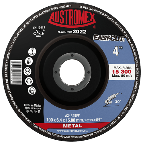 2022 Austromex 2022 Disco con Centro Deprimido para Desbaste de Metal AUSTROMEX
