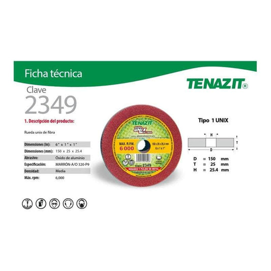 2349 Tenazit 2349 Rueda Marrón Unix De 6 X 1 X 1 Pulgadas New MARINOS DEL GOLFO