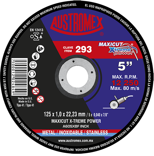 293 Austromex 293 Disco para Corte de Acero Inoxidable AUSTROMEX