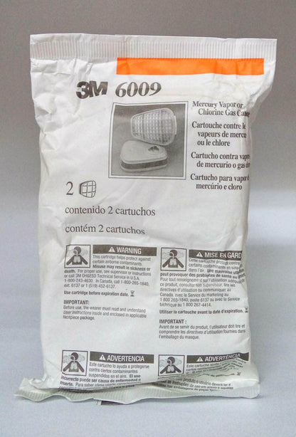 3M-6009 3M 6009 Cartucho Vapor de Mercurio o Gas Ácido (Par) 70070514057 3M