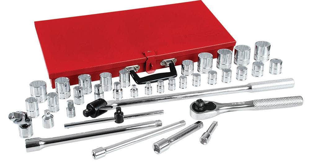 5452 Juego de dados y accesorios cuadro de 3/8" y 1/2" en pulgadas, 37 piezas, cod.5452 Urrea Urrea