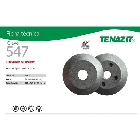 547 Austromex 547, Adaptador Para Discos De Corte Para H=22.2 MARINOS DEL GOLFO