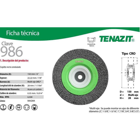 986 Tenazit 986, Cepillo Circular Alambre Ondulado De 6 Pulgadas New MARINOS DEL GOLFO