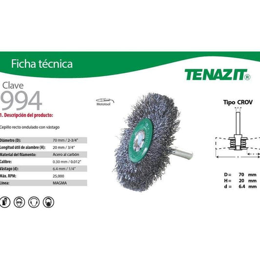 994 Tenazit 994 Cepillo Circular Alambre Ondulado De 2-3/4 X 3/4 MARINOS DEL GOLFO