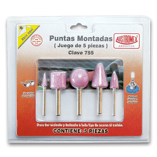 Austromex 755, juego de 5 puntas montadas rosas AUSTROMEX
