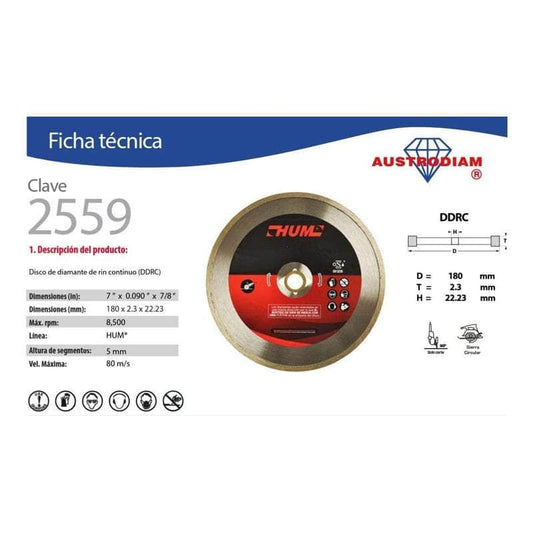 CLAVE-2559 Austromex 2559 Disco Diamante Rin Continuo Hum 7 Pulgadas MARINOS DEL GOLFO