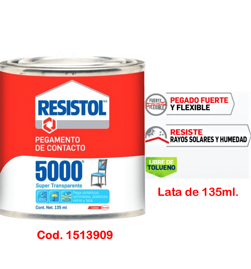 H0008 Resistol 5000 transparente, lata de 135ml Adhesivo de Contacto RESISTOL