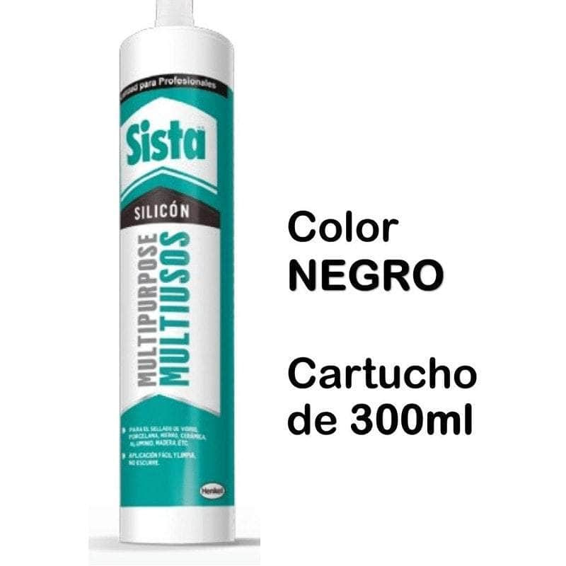 NEASS280 Sellador Silicon Sista Multiusos Negro, Cartucho 280ml GRUPO TMG