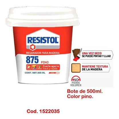 RE69875R Resistol 875 Resanador De Madera Color Pino De 500ml GRUPO TMG